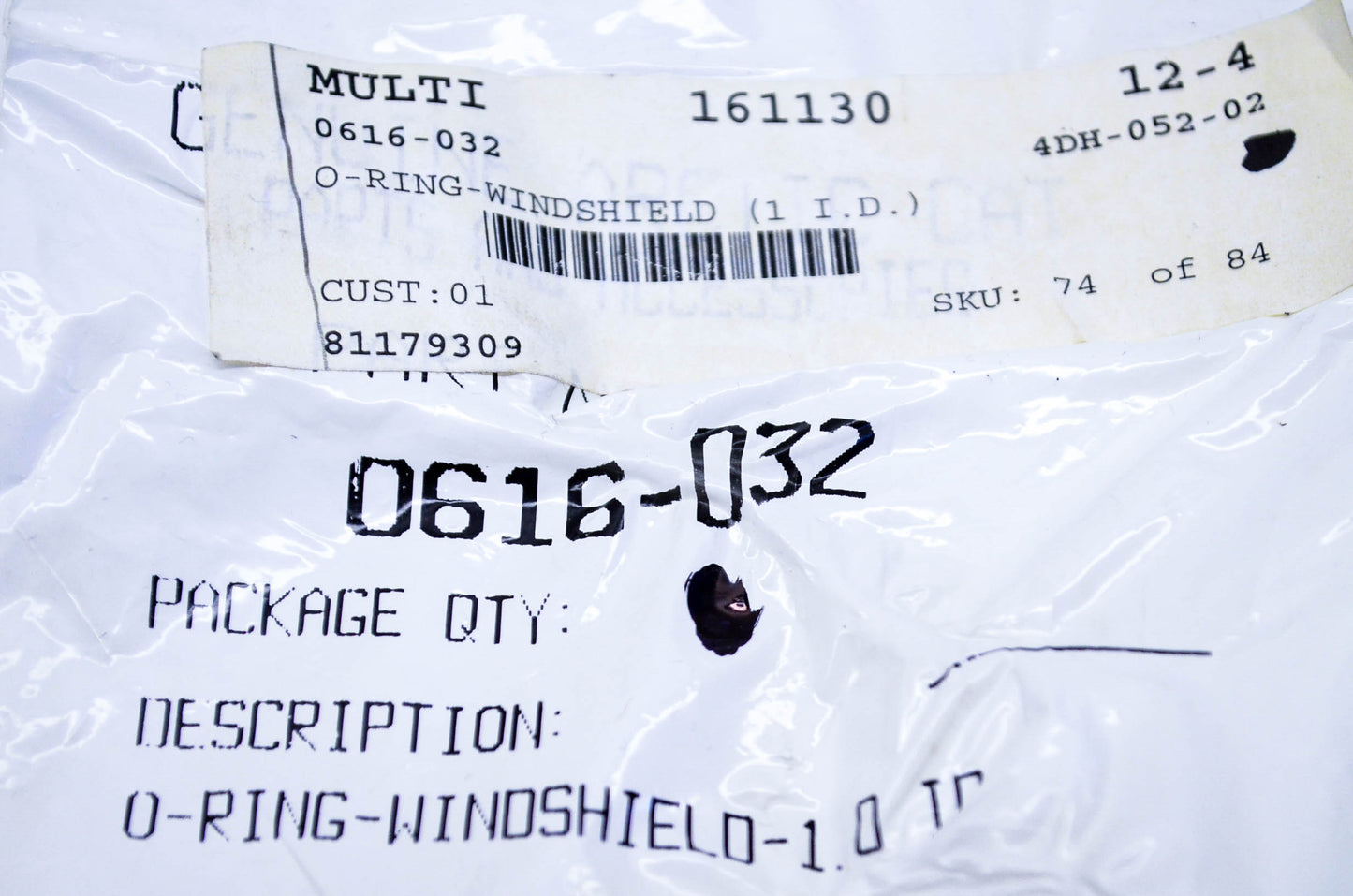 New OEM Arctic Cat 0616-032 Windshield O Ring NOS