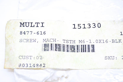 New OEM Arctic Cat 8477-616 Machine Screw TSTH M6-1.0x16 NOS