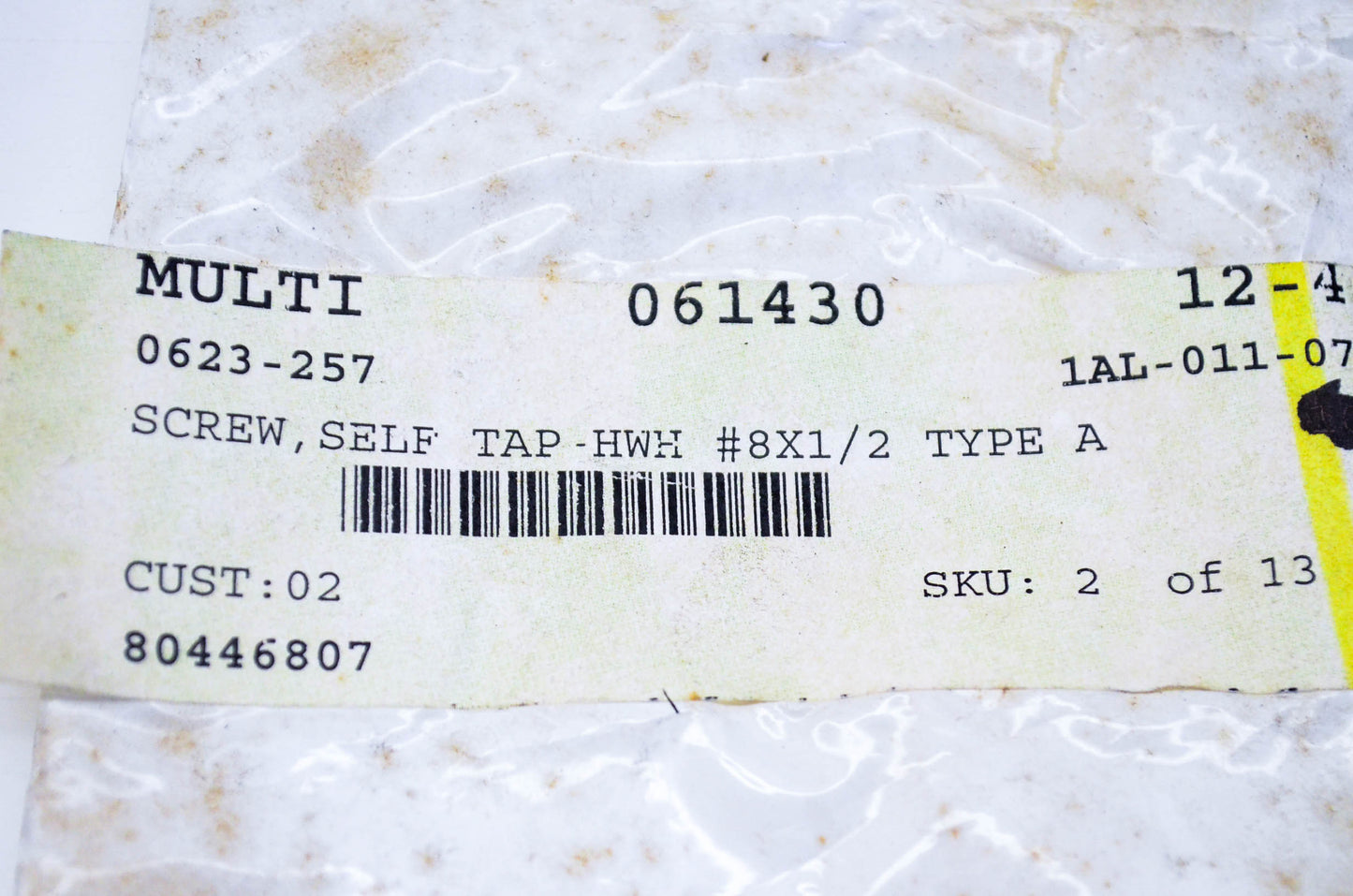 New OEM Arctic Cat 0623-257 Self Tap HWH Screw #8x1/2 Qty 2 NOS
