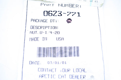 New OEM Arctic Cat 0623-771 U Nut 1/4-20 (.50x.25) NOS