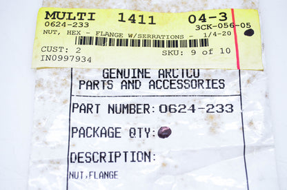 New OEM Arctic Cat 0624-233 Hex Flange Nut w/ Serrations NOS