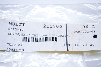 New OEM Arctic Cat 0623-892 Self Tap Screw HWH 1/4-20x1/2 NOS