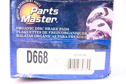 Parts Master D668 Brake Pad Kit NOS