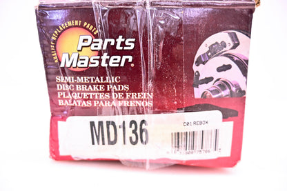 Parts Master MD136 Brake Pad Kit NOS