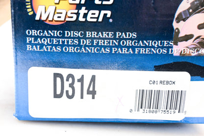 Parts Master D314, P-397-0 Organic Brake Pad Qty 4 NOS