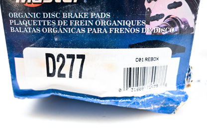 Parts Master D277, KN101GG Organic Brake Pad Qty 4 NOS