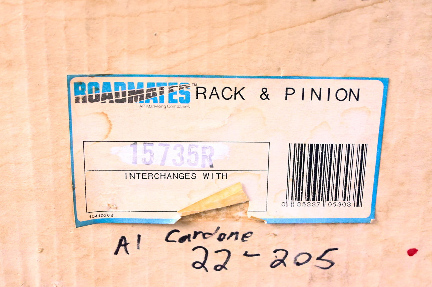 Aftermarket 15735R, 22-205 Rack & Pinion NOS