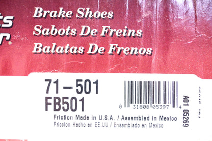 Parts Master FB501, 71-501 Brake Shoes Kit NOS
