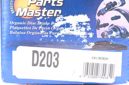 Parts Master D203 Brake Pad Kit NOS