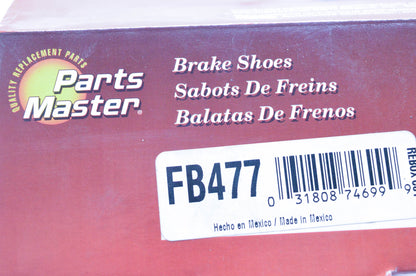 Parts Master FB477 Non Asbestos Brake Shoe Kit NOS