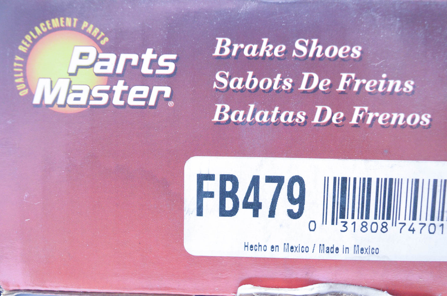 Parts Master FB479 Non Asbestos Brake Shoe Kit NOS