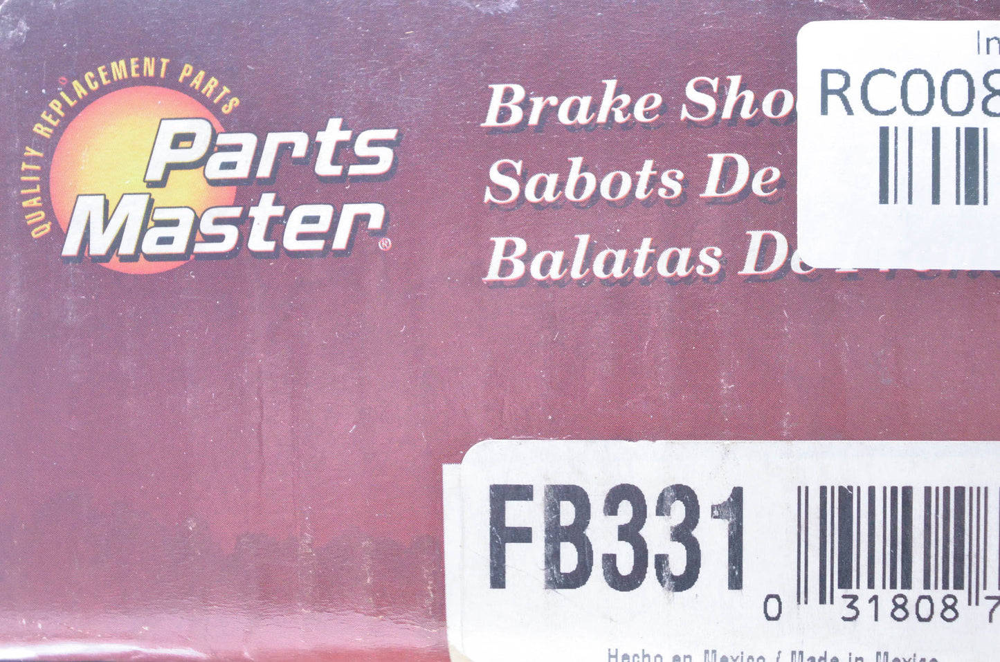 Parts Master FB331 Non Asbestos Brake Shoe Kit NOS