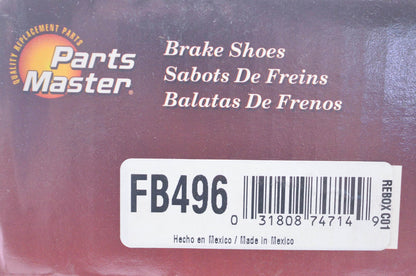 Parts Master FB496 Non Asbestos Brake Shoe Kit NOS