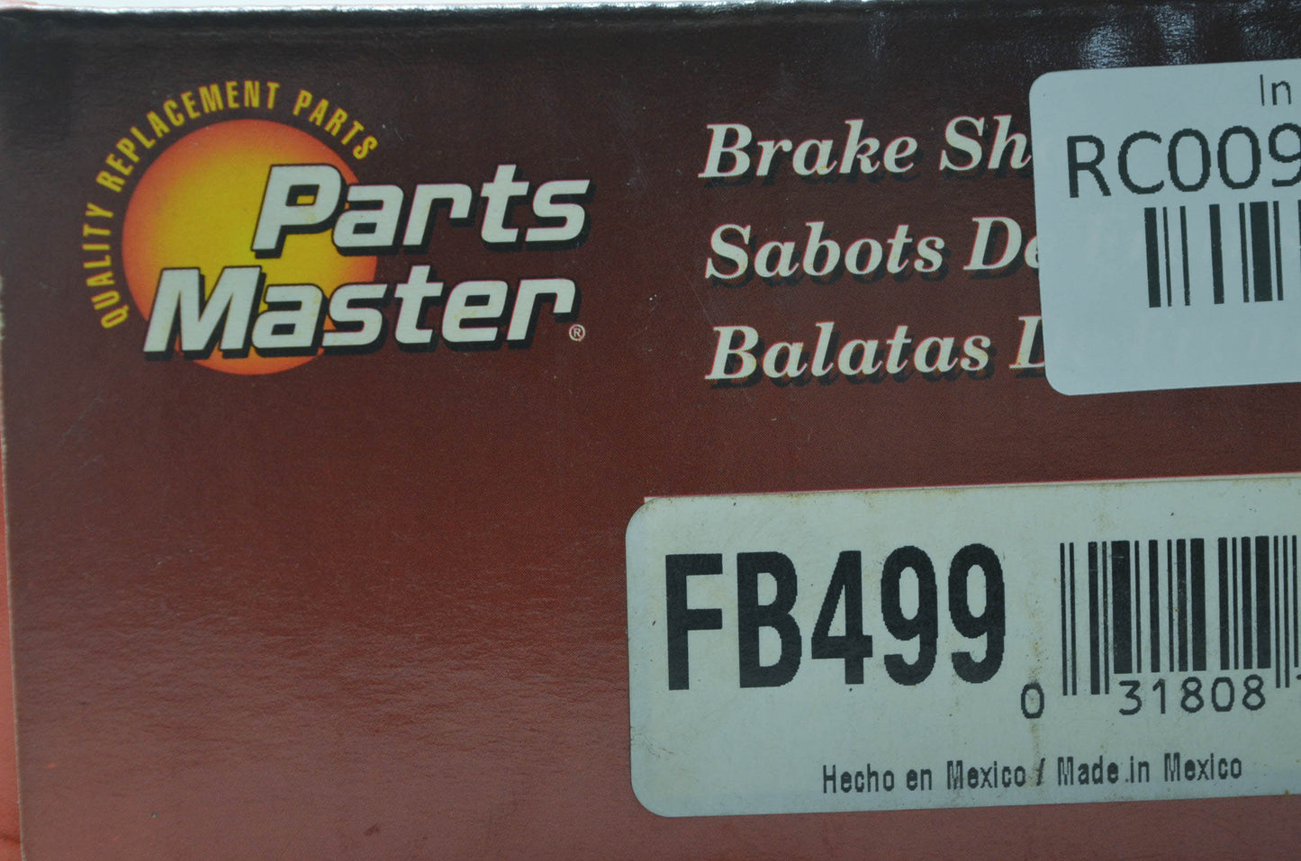 Parts Master FB499 Non Asbestos Brake Shoe Kit NOS