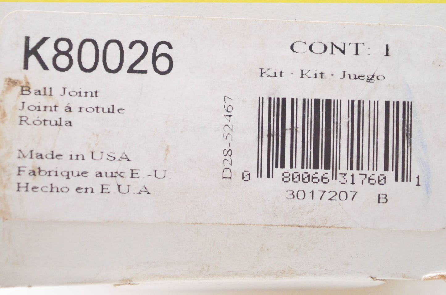 Moog K80026 Ball Joint Assembly NOS