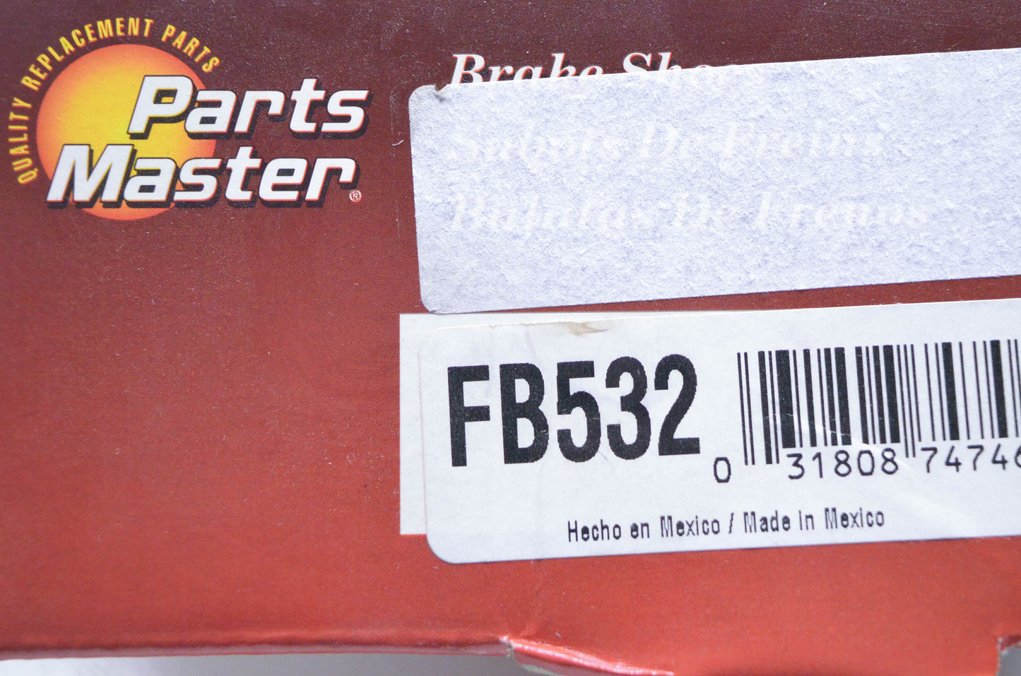 Parts Master FB532 Non Asbestos Brake Shoe Kit NOS