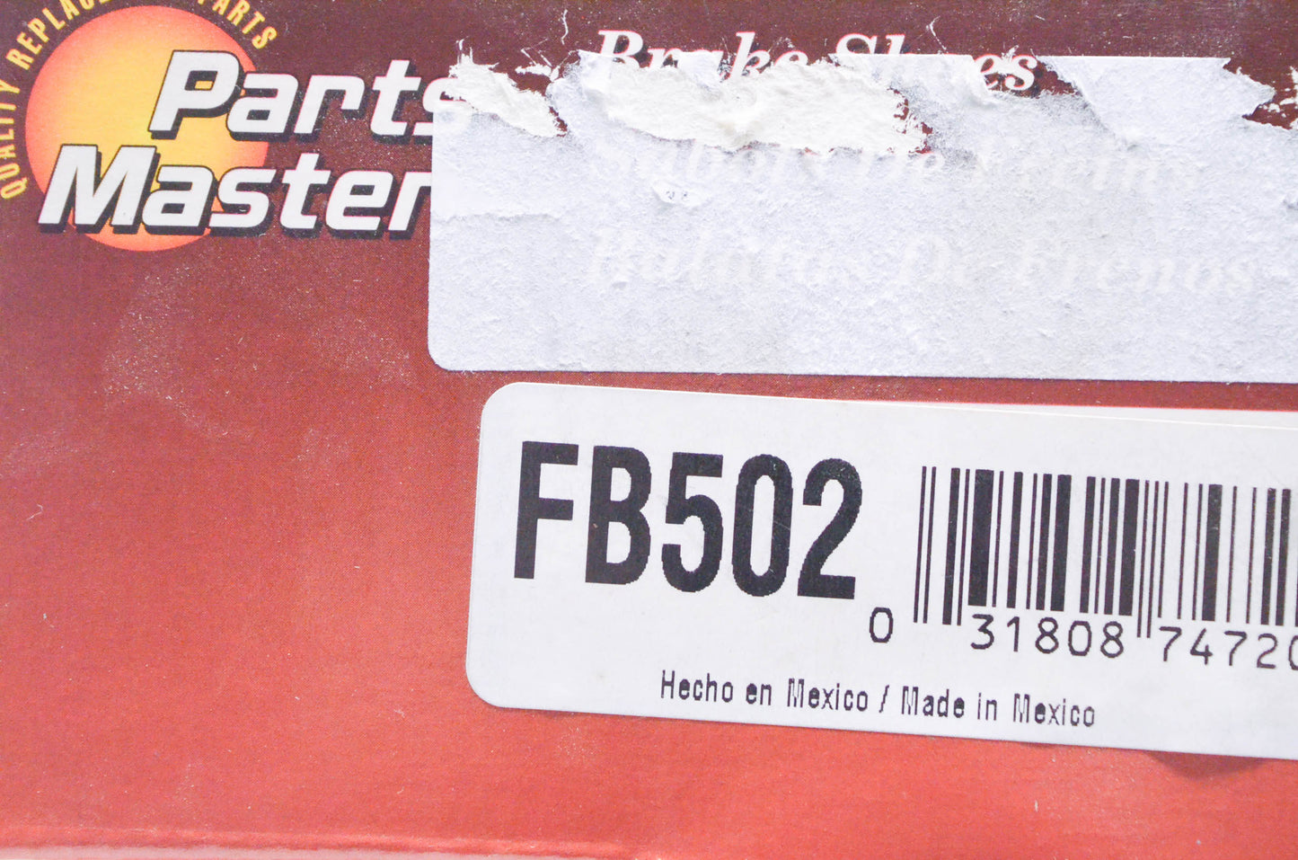 Parts Master FB502 Non Asbestos Brake Shoe Kit NOS