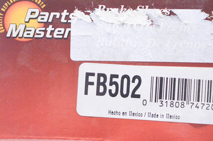 Parts Master FB502 Non Asbestos Brake Shoe Kit NOS