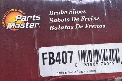 Parts Master FB407 Non Asbestos Brake Shoe Kit NOS