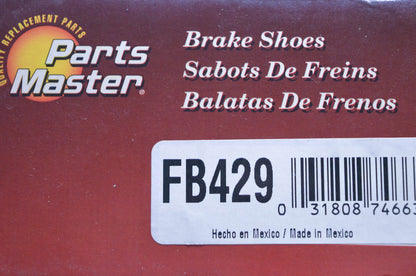 Parts Master FB429 Non Asbestos Brake Shoe Kit NOS