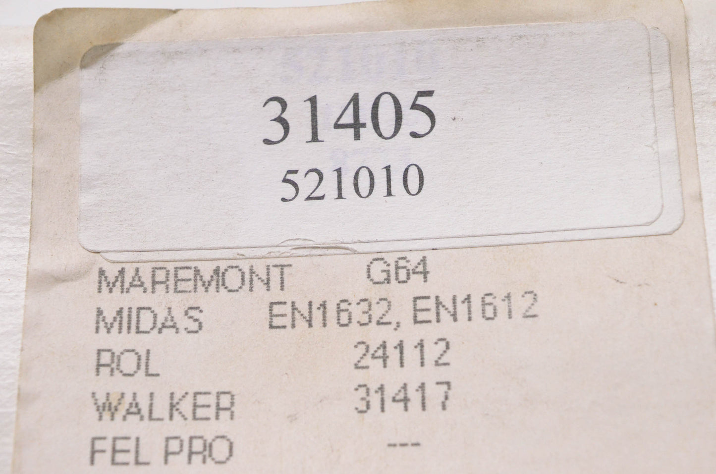 Nickson Industries 31405, 521010 Exhaust Pipe Flange Gasket NOS