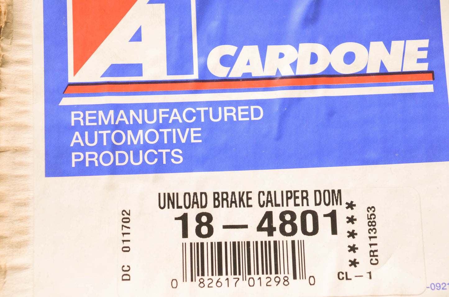 A1 Cardone 18-4801 Remanufactured Unload Brake Caliper Dom NOS