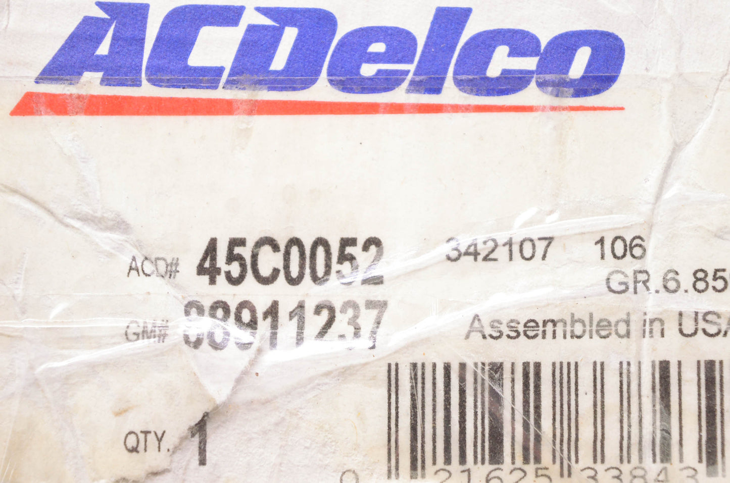 ACDelco 45C0052, 88911237, 342107 Pitman Arm Kit NOS