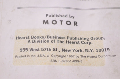 Motor 0-87851-639-5 Imported Wiring Diagram Manual 1985-86 Professional Service Trade Edition