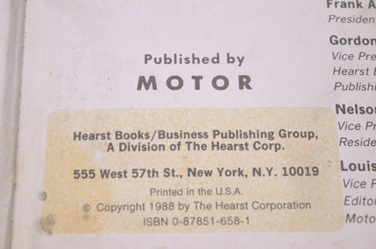 Motor 0-87851-658-1, 20604 Imported Wiring Diagram Manual 1987 Professional Service Trade Edition