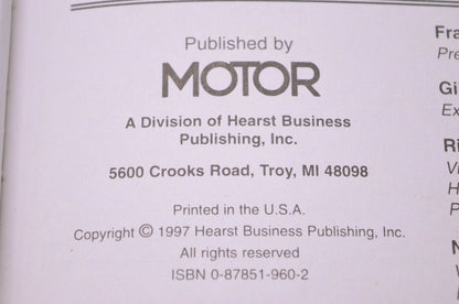 Motor 0-87851-960-2, 20613 Imported Wiring Diagram Manual 1996 Professional Service Trade Edition