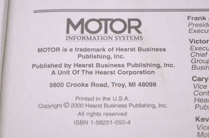 Motor 1-58251-050-4, 20615 Imported Wiring Diagram Manual 1998-99 Professional Service Trade Edition