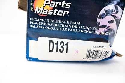 Parts Master D131 Organic Disc Brake Pad Kit NOS