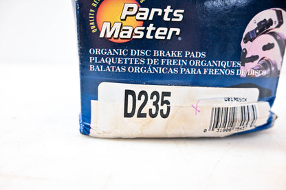 Parts Master D235 Organic Disc Brake Pad Kit NOS