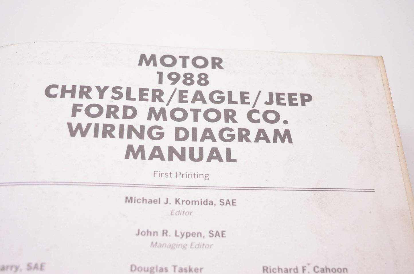 Motor 0-87851-718-9, 21188 Wiring Diagram Manual Chrysler Motors Eagle/Jeep Ford 1988
