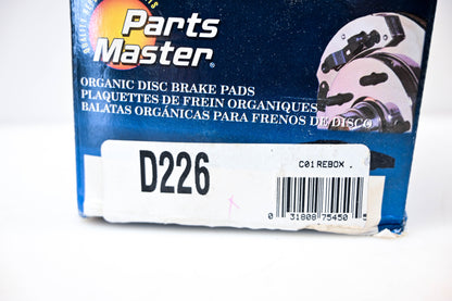 Parts Master D226 Organic Disc Brake Pad Kit NOS