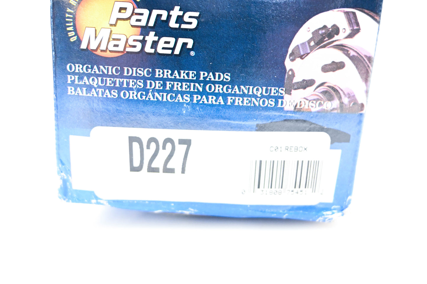 Parts Master D227 Organic Disc Brake Pad Kit NOS
