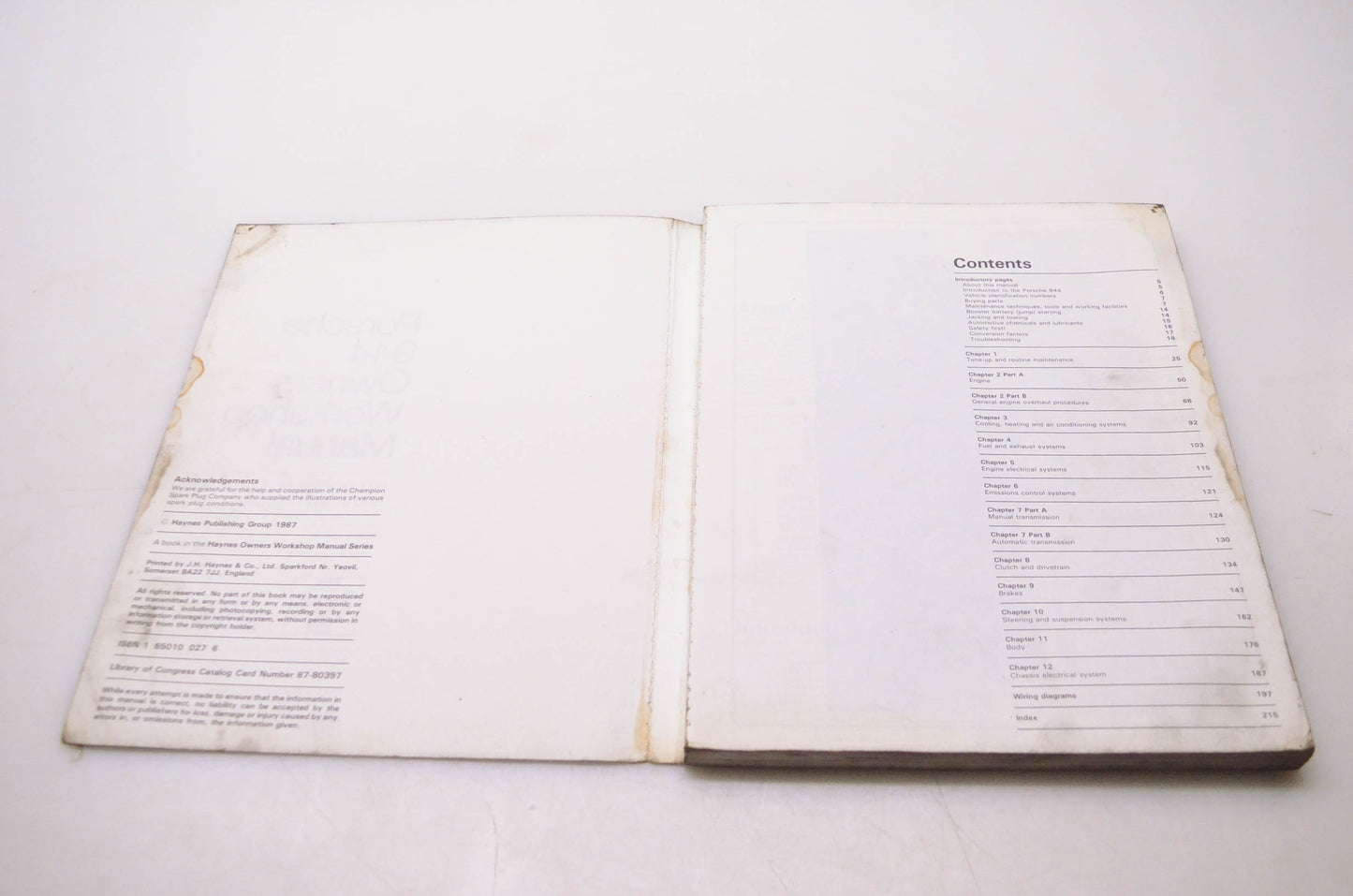 Haynes 1-85010-027-6, 1027 Porsche 944 1983 thru 1986 Owners Workshop Manual
