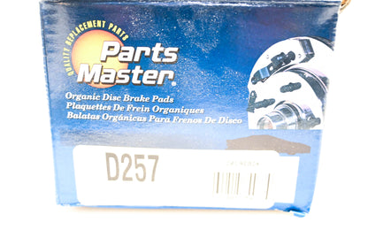 Parts Master D257 Organic Disc Brake Pad Kit NOS