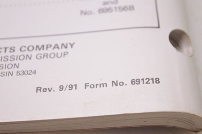 Tecumseh Products Company 691218 Mechanic's Handbook Tecumseh/Peerless Motion Drive Systems