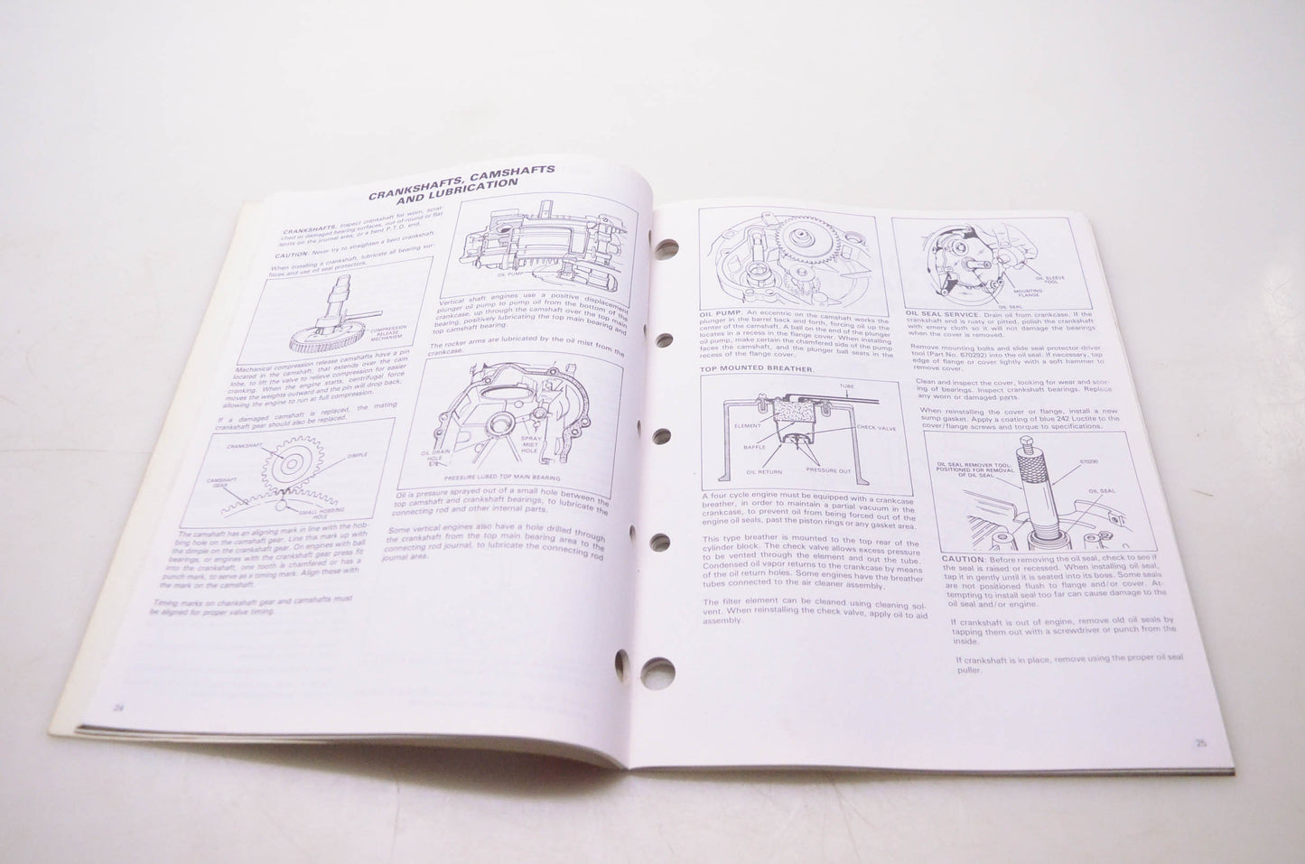 Tecumseh Products Company 695244A Mechanic's Handbook Overhead Valve Engines