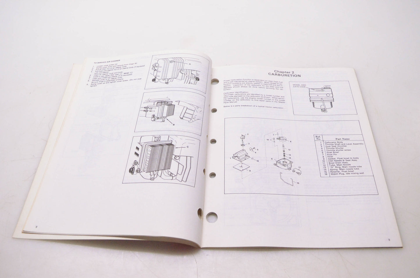 Tecumseh Products Company 695578 Vector Mechanic's Handbook