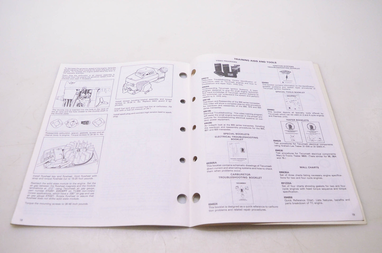 Tecumseh Products Company 694782 Mechanic's Handbook TC Series Two Cycle Engines
