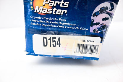 Parts Master D154 Organic Disc Brake Pad Kit NOS