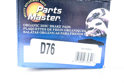 Parts Master D76 Organic Brake Pad Kit NOS