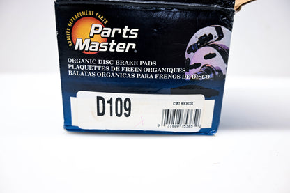 Parts Master D109 Organic Brake Pad Kit NOS