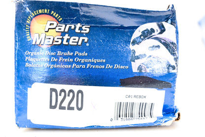 Parts Master D220 Organic Brake Pad Kit NOS