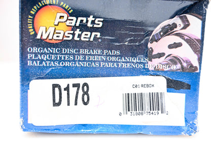 Parts Master D178 Brake Pad Kit NOS