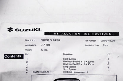 New OEM Suzuki 990A0-45008 Front Bumper NOS