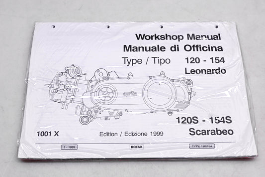 Aprilia Leonardo 120-154 Scarabeo 120S-154S Workshop Manual 1999 NOS