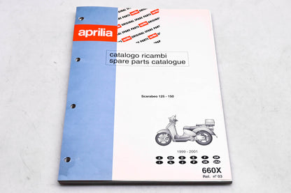 Aprilia 88660X0 660X Scarabeo 125-150 1999-2001 Spare Parts Catalogue